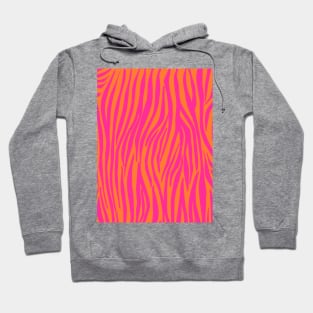 Pink and Orange Zebra Stripes Hoodie